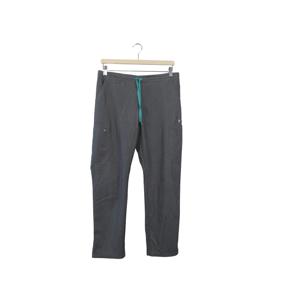 FIGS Yola Skinny Scrub Pants Women M P Gray Drawstring Pockets Workwear 350